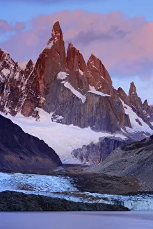 Laguna Torre and Grande glacier below Cerro Torre (3102 m) at dawn, Los Glaciares National Park Laguna Torre and Grande glacier below Cerro Torre (3102 m) at dawn, Los Glaciares National Park