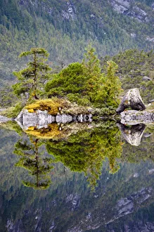 Lake surrounded by temperate rainforest, Campania Island, Great Bear Rainforest, British Columbia Lake surrounded by temperate rainforest, Campania Island, Great Bear Rainforest, British Columbia