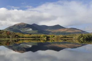 Macgillycuddys reeks and Lough Lean lower, photographed from Ross castle, Killarney Macgillycuddys reeks and Lough Lean lower, photographed from Ross castle, Killarney