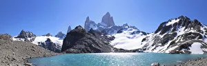 Mt Fitz Roy and Laguna Los Tres, panoramic view, Fitzroy National Park, Argentina Mt Fitz Roy and Laguna Los Tres, panoramic view, Fitzroy National Park, Argentina