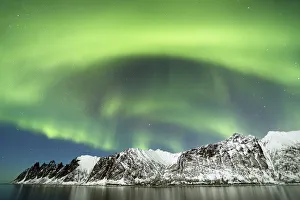 Northern lights over the coast of Senja, Norway, February Northern lights over the coast of Senja, Norway, February