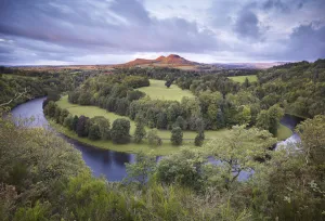 Scotts View looking towards Eildon Hill with the River Tweed in the foreground Scotts View looking towards Eildon Hill with the River Tweed in the foreground