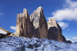 Tre Cime di Lavaredo Mountain, Sexten Dolomites, South Tyrol, Italy, Europe, July 2009 Tre Cime di Lavaredo Mountain, Sexten Dolomites, South Tyrol, Italy, Europe, July 2009