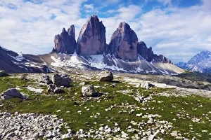 Tre Cime di Lavaredo, Sexten Dolomites, South Tyrol, Italy, Europe, July 2009 Tre Cime di Lavaredo, Sexten Dolomites, South Tyrol, Italy, Europe, July 2009