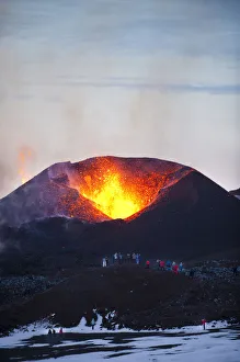 Volcanic eruption, Eyjafjallajokull, near the Myrdalsjokull glacier, South Iceland Volcanic eruption, Eyjafjallajokull, near the Myrdalsjokull glacier, South Iceland
