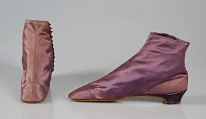 Mauve Satin Ankle Boots Print