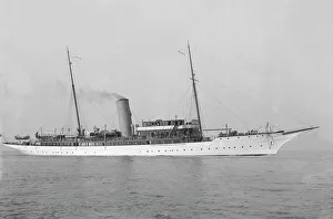 The 142 ton steam yacht Sapphire under way, 1920. Creator: Kirk & Sons of Cowes The 142 ton steam yacht Sapphire under way, 1920. Creator: Kirk & Sons of Cowes