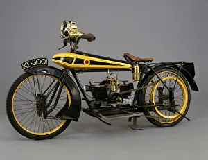 Early 20th Century Motor Vehicles Prints: 1920 Wooler motorcycle. Creator: Unknown