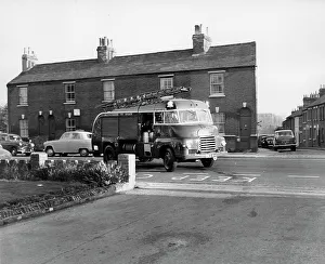 Black And White Transport Images Prints: 1950 Bedfords type fire engine, (c1950?)