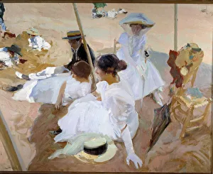 Impressionist Beach Scene Print - Late 19th Century