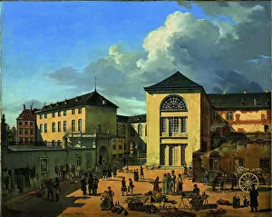 Achenbach Collection: The Academy Courtyard (The Old Academy in Dusseldorf), 1831. Artist: Achenbach, Andreas (1815-1910)