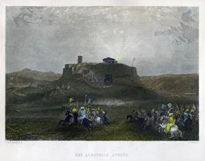 The Acropolis, Athens, Greece, 19th century.Artist: J Cousins The Acropolis, Athens, Greece, 19th century.Artist: J Cousins