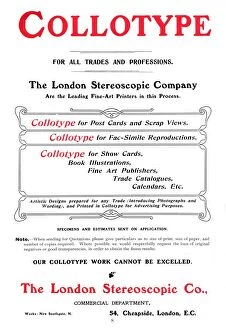 A W Penrose Collection: An advert for the Collotype process offered by The London Stereoscopic Company, 1903
