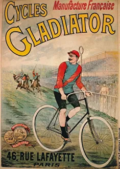 Advertisement for Cycles Gladiator bicycles, c1900 Advertisement for Cycles Gladiator bicycles, c1900