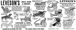 Victorian Era Transportation Prints: Advertisement for Leveson's Invalid Chairs & Carriages