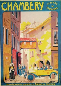 Advertisement for tourism at Chambery, France, c1920s Advertisement for tourism at Chambery, France, c1920s