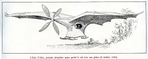 Early Aircraft Designs Prints: Ader Eole, 1890