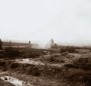 World War I Tanks Prints: Advancing with tanks, c1914-c1918