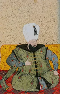 Ahmed I Collection: Ahmed I (1590-1617), Sultan of the Ottoman Empire, ca 1705. Artist: Levni, Abdulcelil (?-1732)