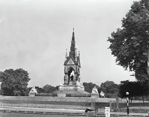 Prints of The Albert Memorial, London, c1955. Gothic Revival ciborium in Kensington Gardens, commissioned by Queen Victoria in memory of her husband, Prince Albert, who died in 1861 Kensington Gardens Prints: Print of The Albert Memorial, London, c1955