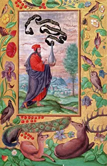 Unknown Artist Prints: An alchemist with a flask, 1582. Creator: Unknown