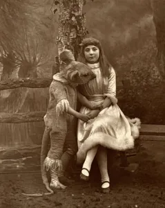 Alice and the dormouse, 1887. Artist: Ernest Barraud Alice and the dormouse, 1887. Artist: Ernest Barraud