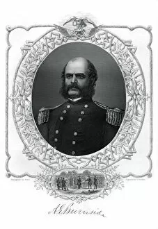 Ambrose Everett Burnside Collection: Ambrose Burnside, Union Army general in the American Civil War, 1862-1867. Artist: G Stodart