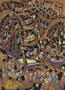 Private Collection Artworks Prints: Amusement Park, c1930. Creator: Scheiber, Hugo (1873-1950)