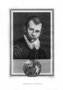 Annibale Carracci, Italian Baroque era painter, (1825).Artist: John Corner Annibale Carracci, Italian Baroque era painter, (1825).Artist: John Corner