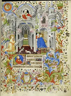 Archangel Gabriel Painting Prints: The Annunciation, c1407. Creator: Master of the Brussels Initials