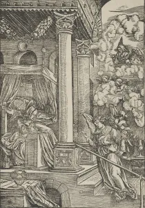 Northern Renaissance Paintings Prints: The Annunciation. Creator: Hans Schaufelein the Elder