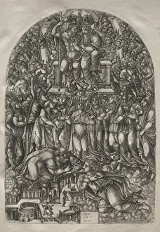 Framed Print : A print of an innumerable multitude standing before a throne