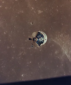 Lunar Surface Images Prints: Apollo 11 Command and Service Modules Photographed from the Lunar Module in Orbit, 1969