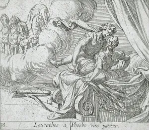 Apollo Mythology Prints: Apollo and Leucothoe, published 1606. Creators: Antonio Tempesta, Wilhelm Janson