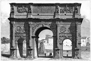 The Arch of Constantine, Rome, Italy, 19th century.Artist: E Therond The Arch of Constantine, Rome, Italy, 19th century.Artist: E Therond