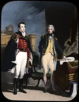 Lord Nelson Prints: Wellington and Nelson, c1805 Colourised Print
