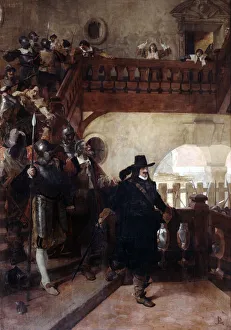 The Arrest of Councillor Broussel, 26th August, 1648 (19th/early 20th century). Artist: Jean-Paul Laurens The Arrest of Councillor Broussel, 26th August, 1648 (19th/early 20th century). Artist: Jean-Paul Laurens