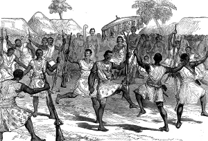 British Imperialism In Africa Prints: Ashantee war-dance, 1873. Creator: Unknown