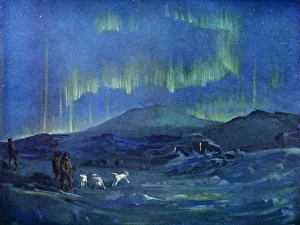 Prints of The Aurora Australis. c1908, (1909). Anglo-Irish explorer Ernest Shackleton (1874-1922) made three expeditions to the Antarctic Cricetidae Prints: The Aurora Australis Print, c1908-1909 by George Marston