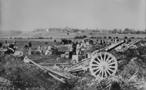 Austrian Military History Prints: Austrian 15 cm. gun in action, between c1910 and c1915. Creator: Bain News Service