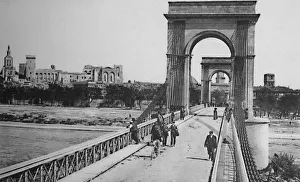 Avignon Bridge Prints: Avignon - Suspended Bridge, c1925