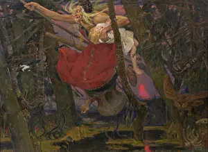 Baba Yaga Print, 1917 Watercolor on paper