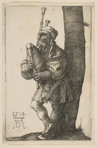 Albrecht Durer Prints: Albrecht Durer's The Bagpiper Print, 1514