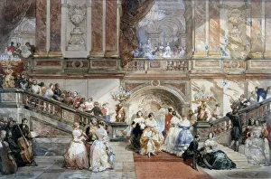Ball at the Hotel de Ville, 1860. Artist: Eugene Louis Lami Ball at the Hotel de Ville, 1860. Artist: Eugene Louis Lami