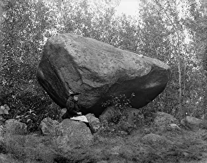 American Mountain Landscapes Prints: Bartlett Boulder, Upper Bartlett, White Mountains, c1900. Creator: Unknown