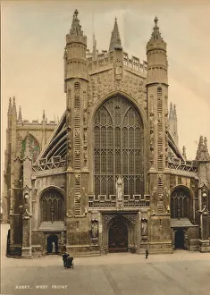 Bath Abbey Prints: Bath Abbey, West front, c1925