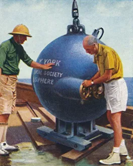 Vintage Ship Illustrations Prints: The Bathysphere, 1938