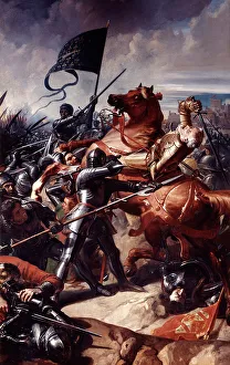 Battle of Castillon, 1453 (19th century). Artist: Charles Philippe Auguste Lariviere Battle of Castillon, 1453 (19th century). Artist: Charles Philippe Auguste Lariviere