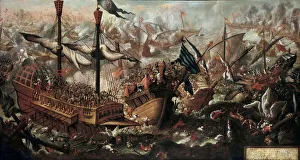 The Battle of Lepanto, 17th century. Artist: Anonymous The Battle of Lepanto, 17th century. Artist: Anonymous