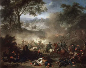 The Battle of Lesnaya, 1717. Artist: Jean-Marc Nattier The Battle of Lesnaya, 1717. Artist: Jean-Marc Nattier